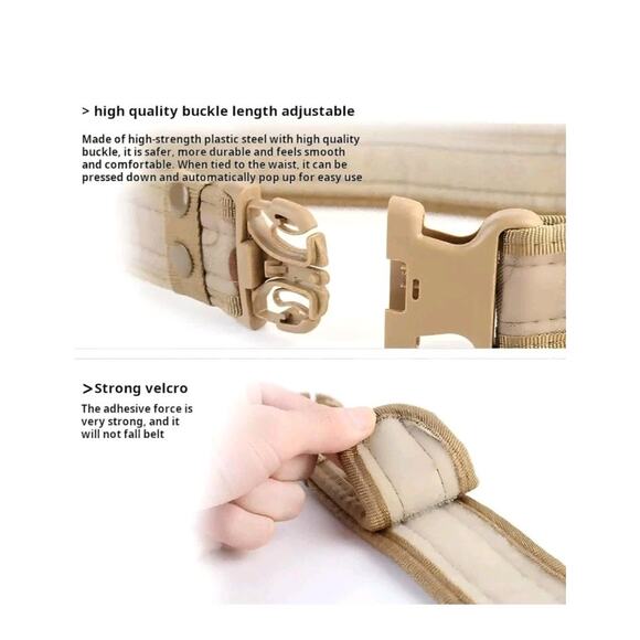 Men's Tactical Belt, 1.5 Inches Heavy Duty Military Style Buckle Belt Camouflage - Picture 6 of 7